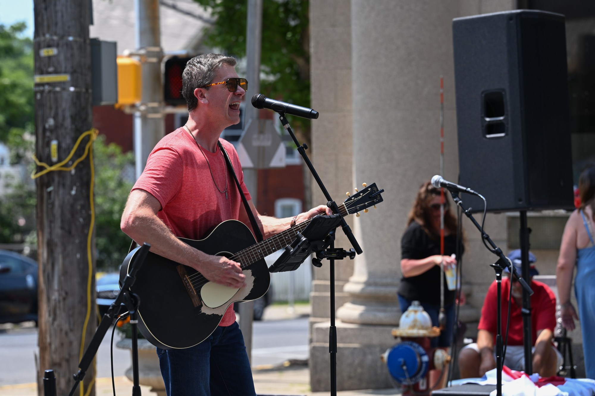 Jay Lapp performs during the annual Martin on Main street fair Saturday, July 25, 2026, in Nazareth. (Jon Chiu/The Morning Call)