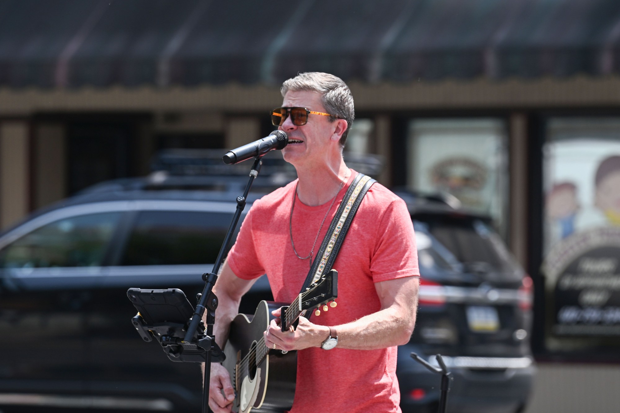 Jay Lapp performs during the annual Martin on Main street fair Saturday, July 25, 2026, in Nazareth. (Jon Chiu/The Morning Call)