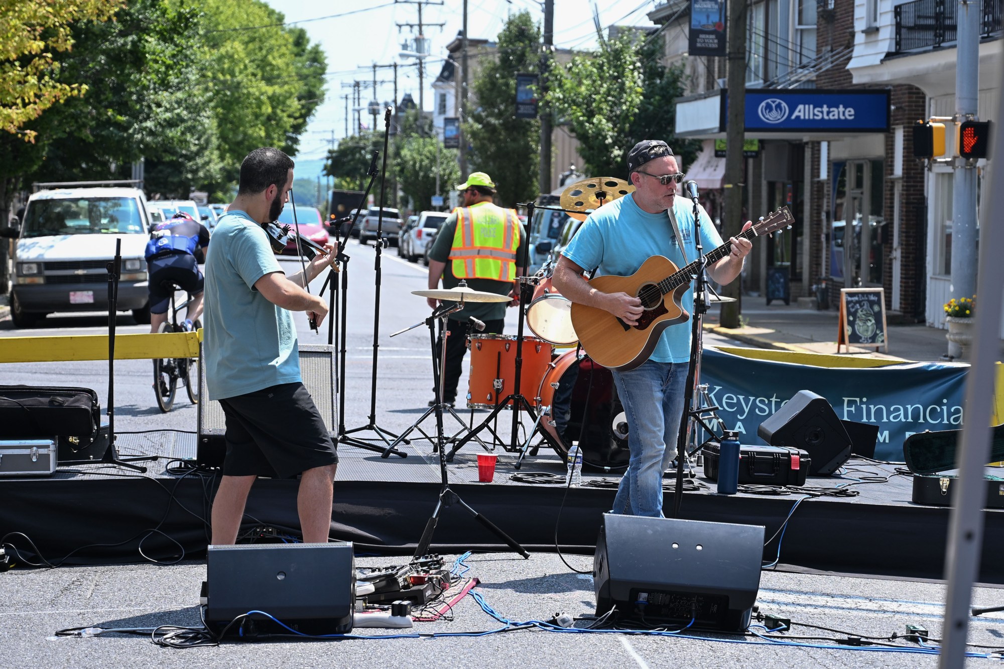 Members of the Billy Bauer Band perform during the annual Martin on Main street fair Saturday, July 25, 2026, in Nazareth, in Nazareth. (Jon Chiu/The Morning Call)