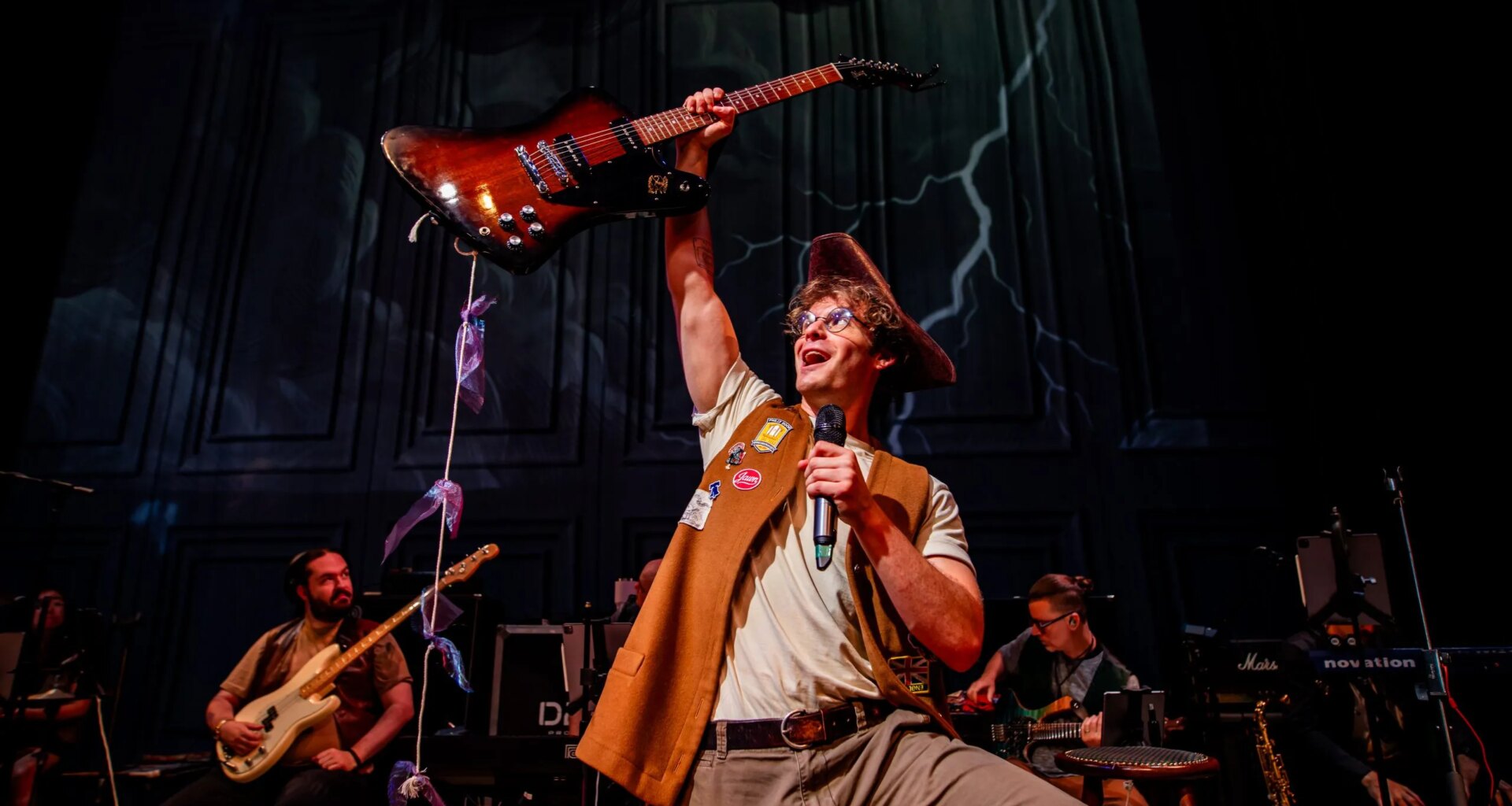 Ben Franklin as a rock star in ‘The Sound of America’ at FringeArts