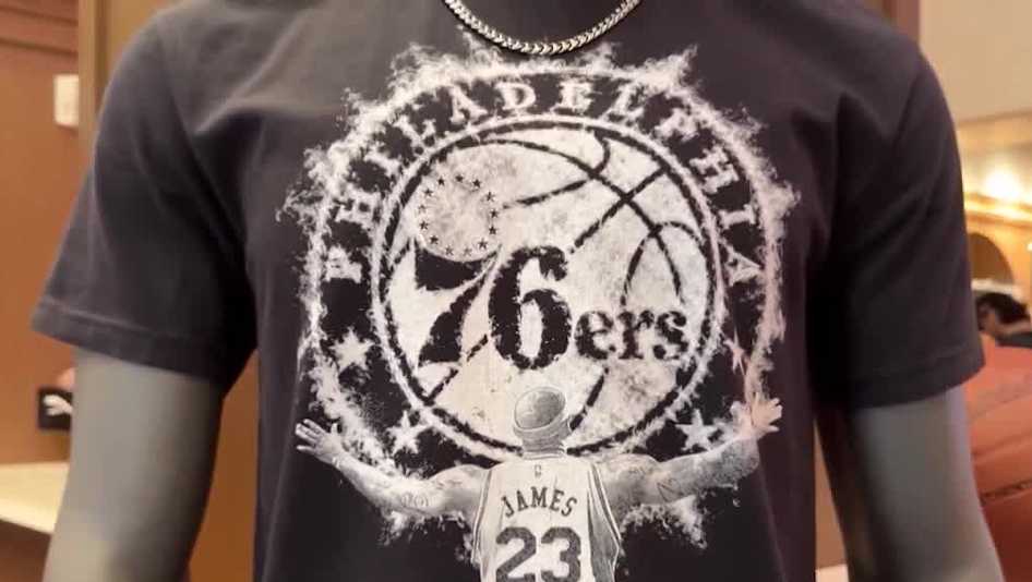 Philadelphia fans line up for new LeBron James merch