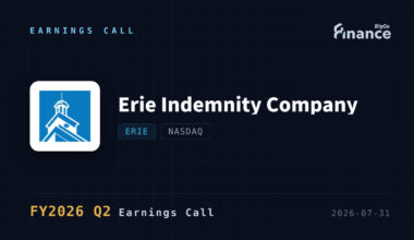 [ERIE Q2 2026 Earnings Call] Erie Indemnity’s Combined Ratio Improves 13 Points as Premium Growth Moderates to 3.3% — BigGo Finance
