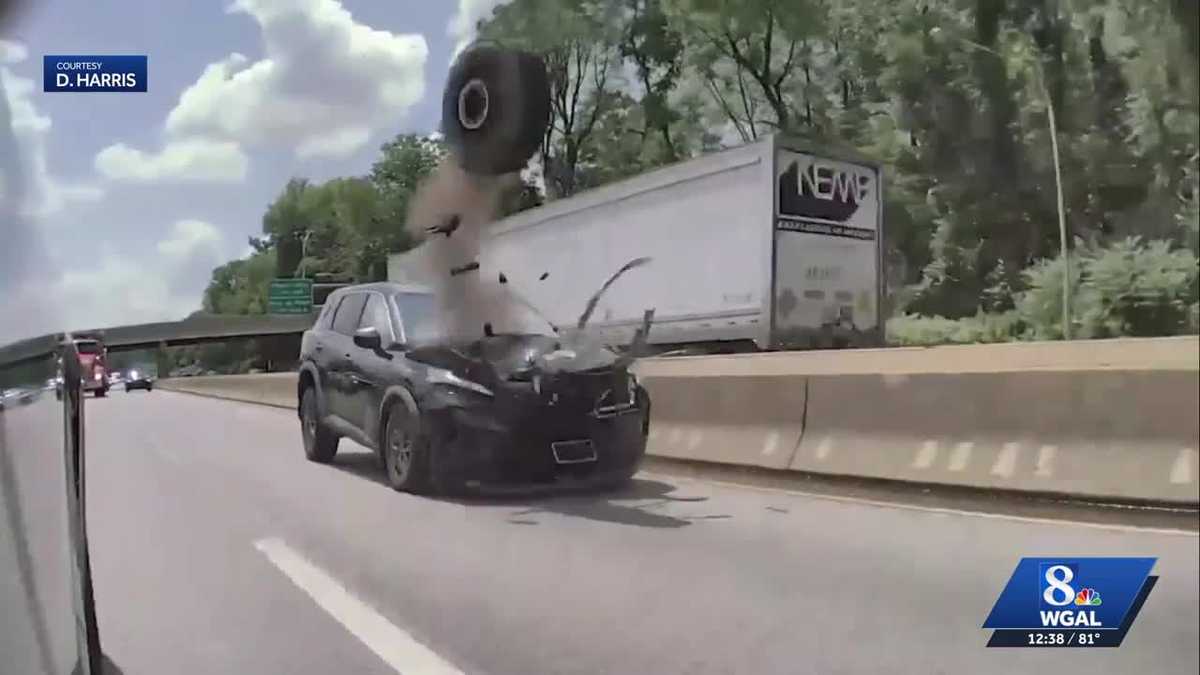 VIDEO | Bouncing tire slams into SUV on Philadelphia highway