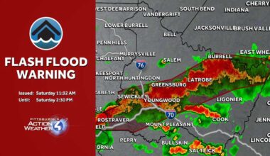 Flood warnings in place for parts of Western Pa. Saturday