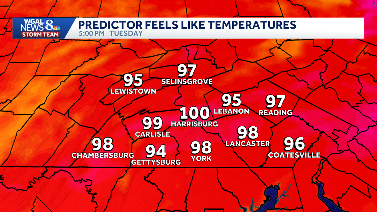 Heat wave begins in south-central Pa. with 100-degree feels