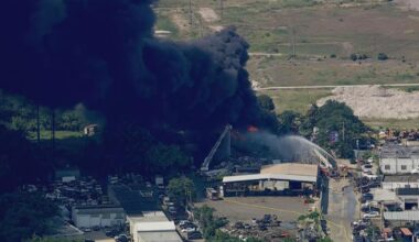 Watch live: Massive industrial fire burning at EMR facility in Delaware County