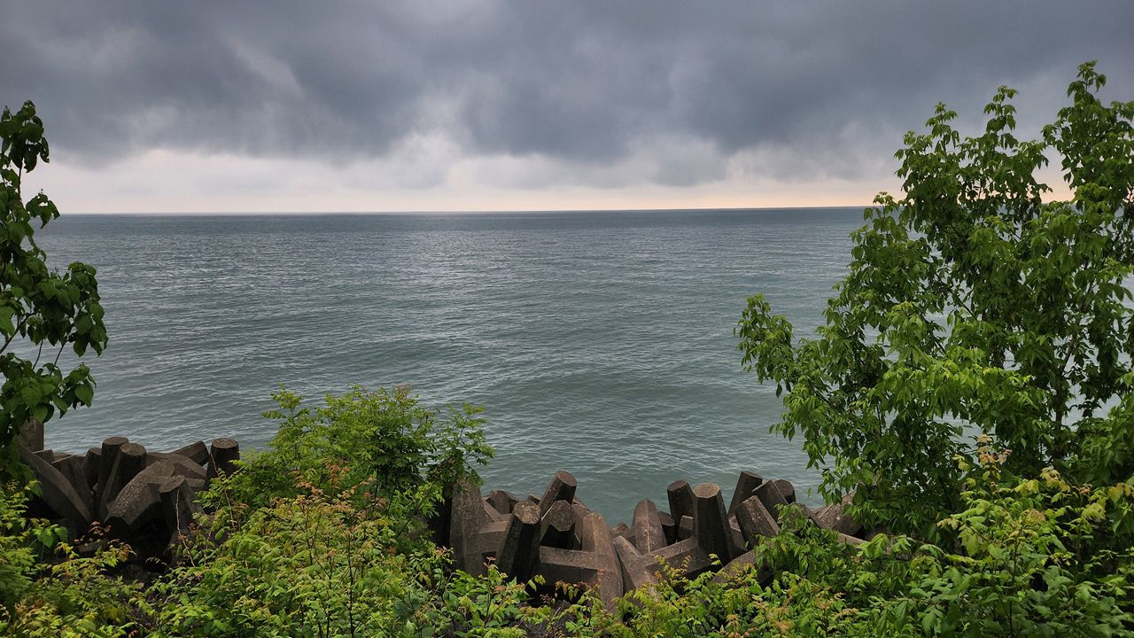 Clouds hover over Lake Erie. (Spectrum News 1/Lydia Taylor)