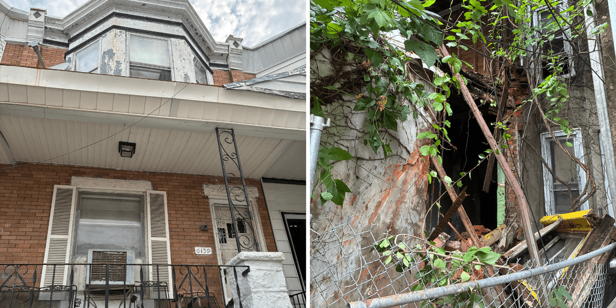 Vacant row home collapses in West Philly
