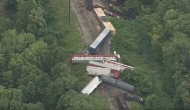 Freight Train Derails in Pennsylvania, Sending Over a Dozen Cars Off the Tracks and Triggering Hazmat Response