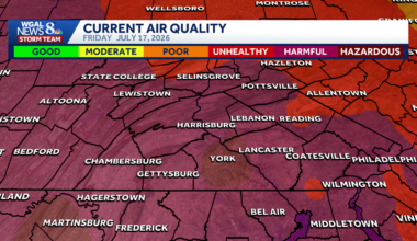Code Purple air quality alert in effect as Canadian wildfire smoke spreads across Pa.