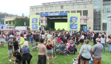Soccer fans unite to watch the World Cup 3rd place match at the FIFA fan zone in Scranton