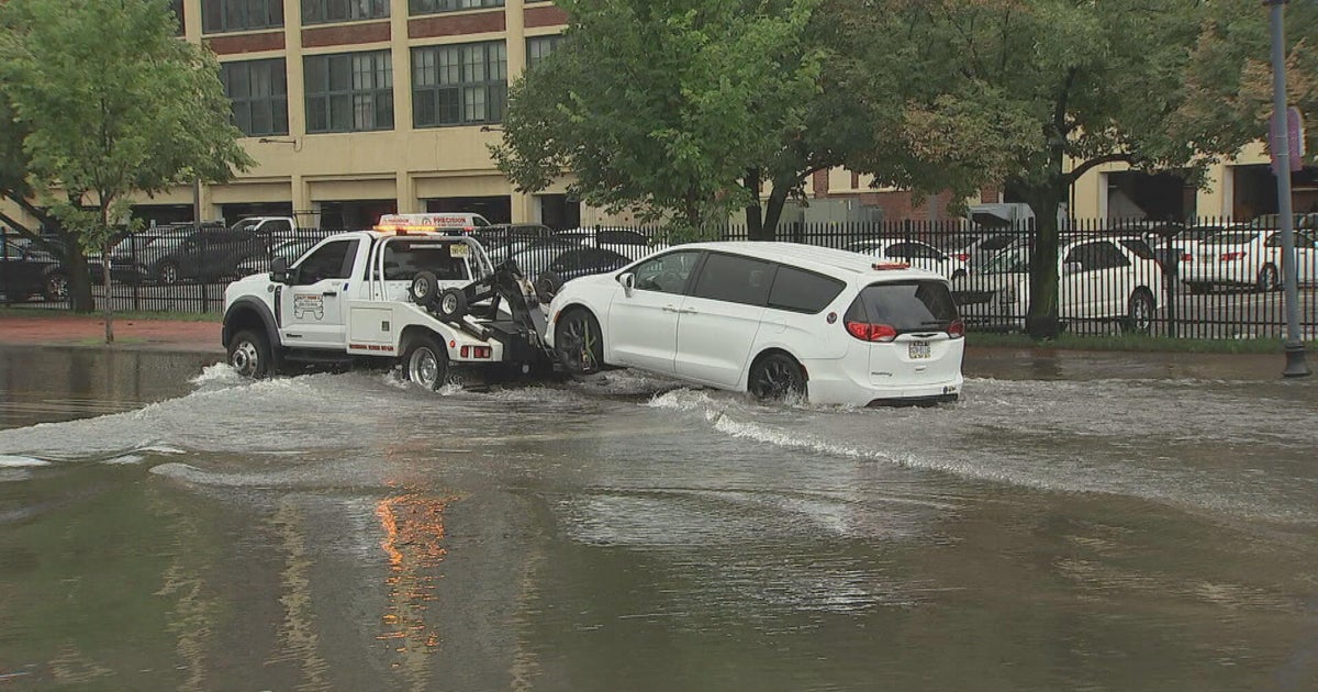 Heavy rain floods streets, businesses in Camden, New Jersey, and Philadelphia