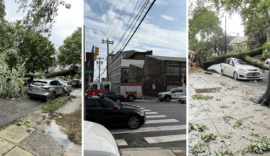 Building partially collapses after severe storm rips through Philly