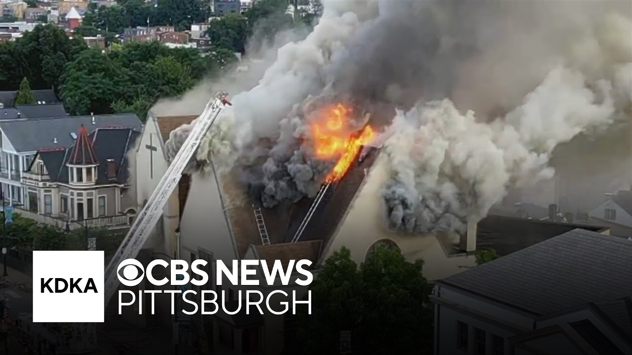 Massive fire at vacant church on Pittsburgh's Mount Washington
