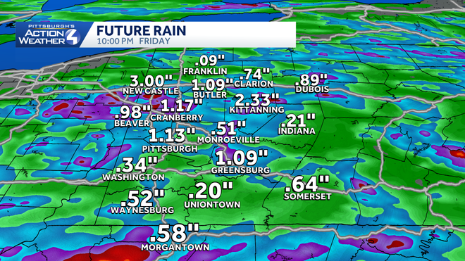 Some spots could pick up over an inch of rain through late Friday, leading to localized flooding concerns. some spots could pick up over an inch of rain through late friday, leading to localized flooding concerns.