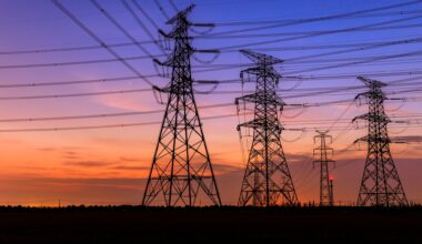 Power transmission lines.