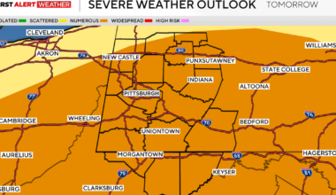 Severe weather chances return to the Pittsburgh-area forecast on Tuesday