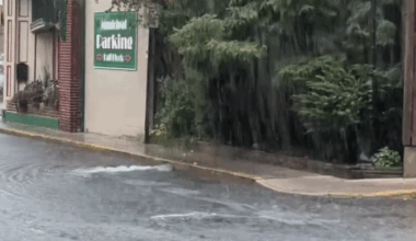 Heavy Rain Brings Rushing Floodwater to Pennsylvania Streets