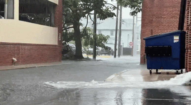 Floodwater Fills Streets as Heavy Rain Strikes Southern Pennsylvania