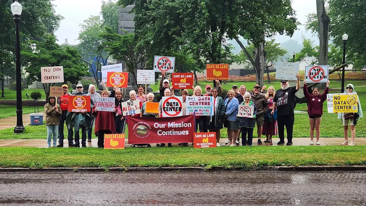 Pennsylvania protesters brave rain to fight proposed data centers: 'PA is not for sale'