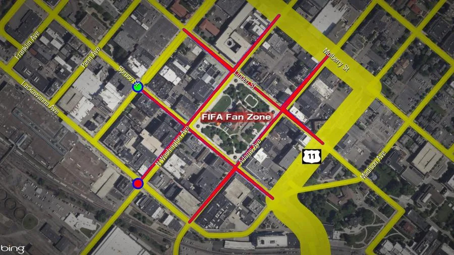 Roads closed in downtown Scranton for FIFA Fan Zone