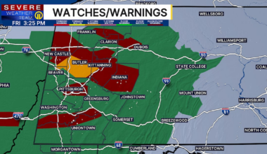 Severe Thunderstorm, Flash Flood Warnings in effect for several Western Pennsylvania counties