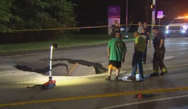 Massive sinkhole opens up outside UPMC Passavant