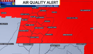 All of Western Pennsylvania under Code Red Air Quality Alert on Thursday