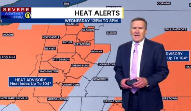 Heat Advisory issued for much of the area, dry through Friday – WPXI