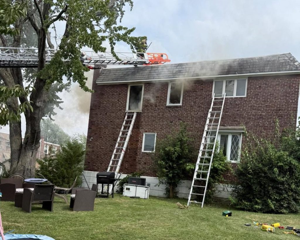 Crews battle house fire in Darby Twp.