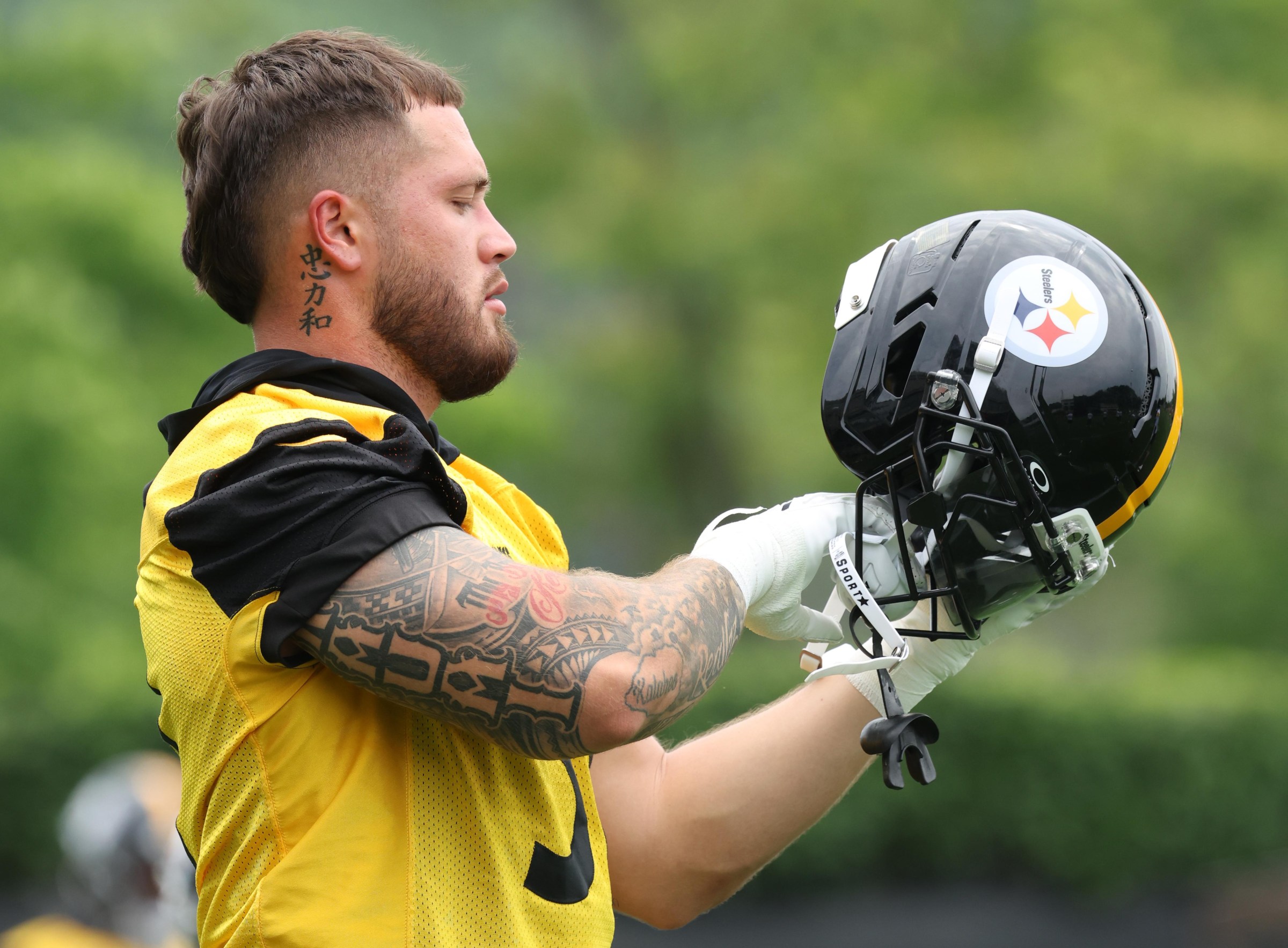 Jun 9, 2026; Pittsburgh, PA, USA; Pittsburgh Steelers linebacker Nick Herbig (51) participates in drills during Minicamp at UPMC Rooney Sports Complex. Mandatory Credit: Charles LeClaire-Imagn Images