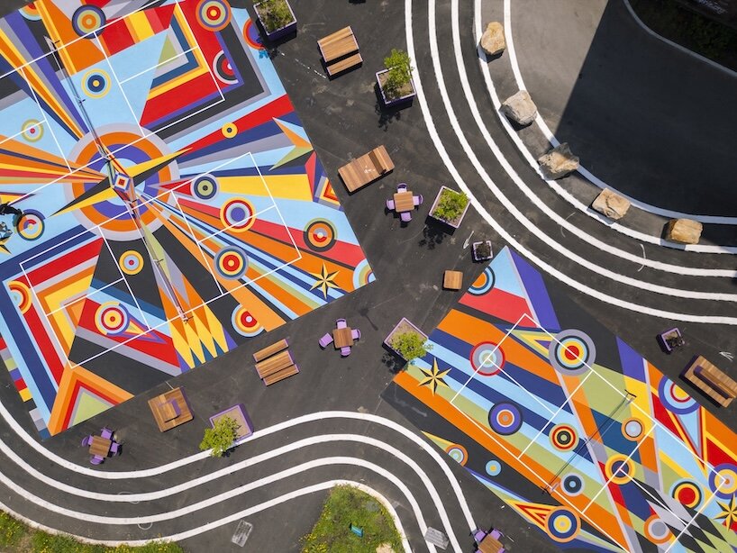 sharmistha ray turns pittsburgh pickleball courts into playable geometric artwork - 3