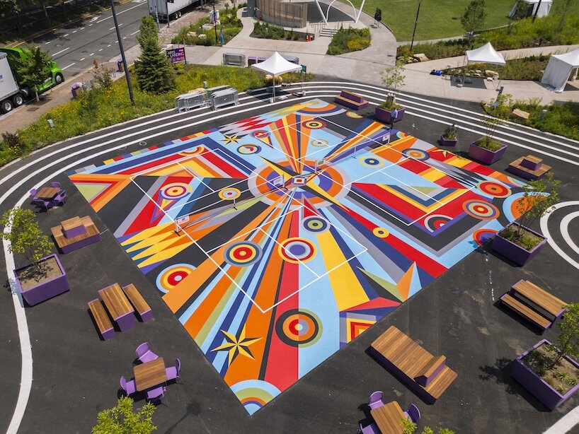 sharmistha ray turns pittsburgh pickleball courts into playable geometric artwork - 2