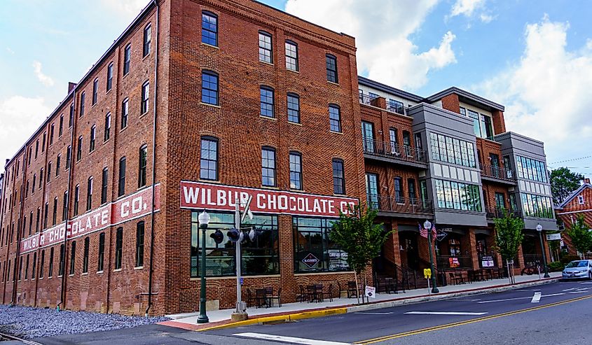The former Wilbur Chocolate factory in downtown Lititz, Pennsylvania