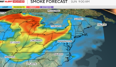 Saturday mostly dry, with wildfire smoke returning to Pittsburgh area overnight