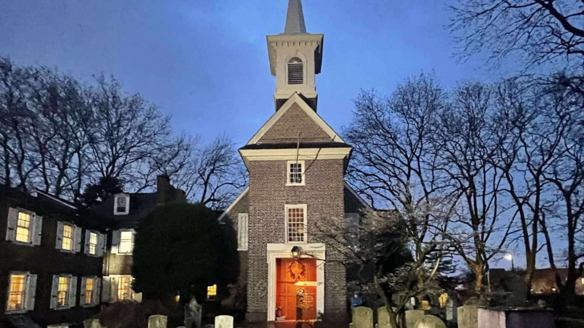 The Old Swedes' Church, built in 1698, is the first Lutheran church in the New World The Old Swedes' Church<br>