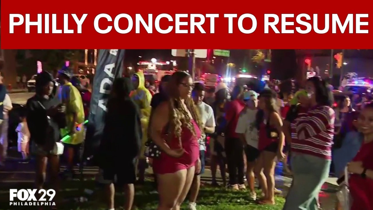 Philly concert paused set to resume after storm