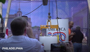 Time capsule buried in Philadelphia with items from around the country as US marks 250th birthday