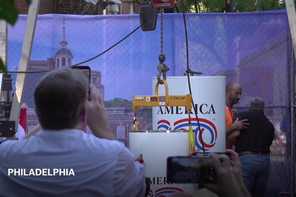 Time capsule buried in Philadelphia with items from around the country as US marks 250th birthday
