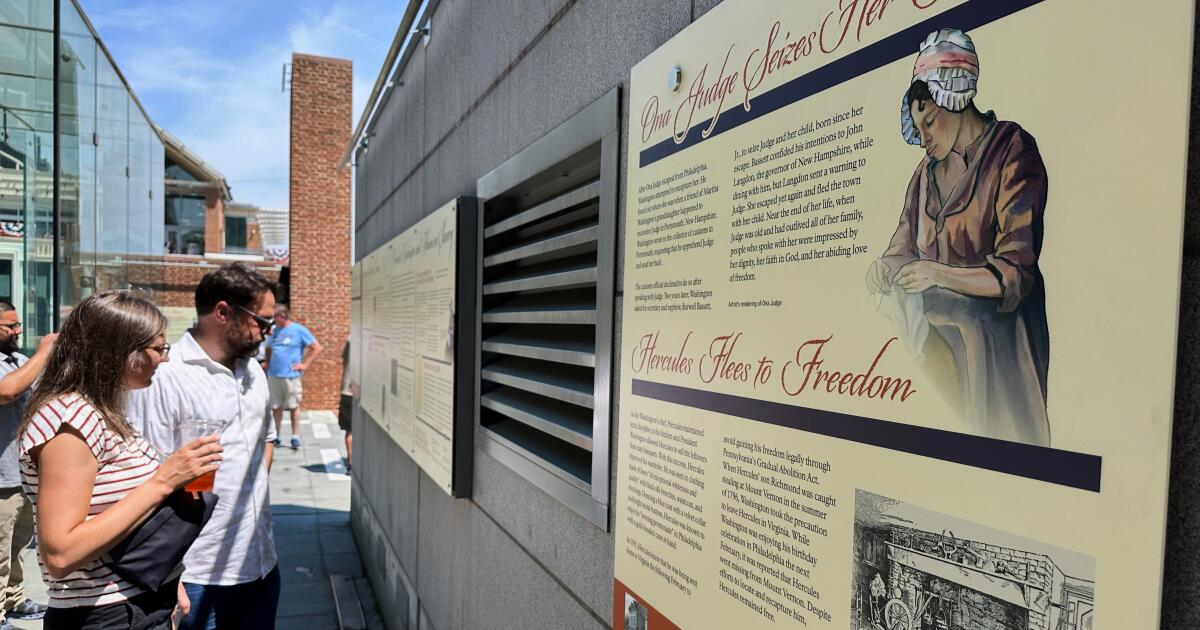 Federal government installs reworked panels about slavery at George Washington's Philadelphia home