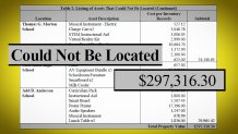 The unaccounted-for inventory ranges from audio-visual equipment and classroom tools to cafeteria tables and musical instruments, including at least three pianos from on-site visits last summer.