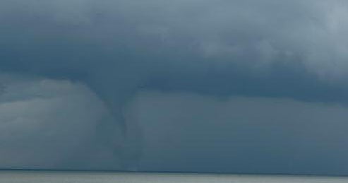 Photo shows waterspout amid tornado warning in Cape May County, New Jersey