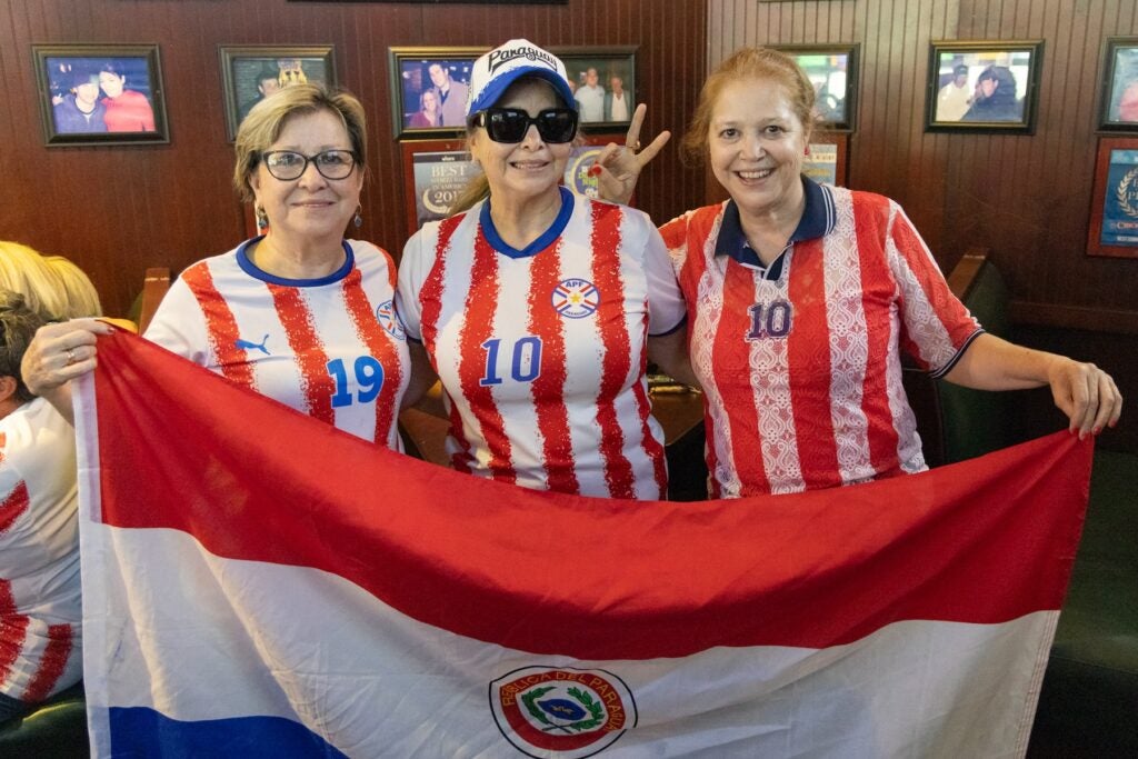 Paraguay fans watch the game at Chickie's and Pete's.
