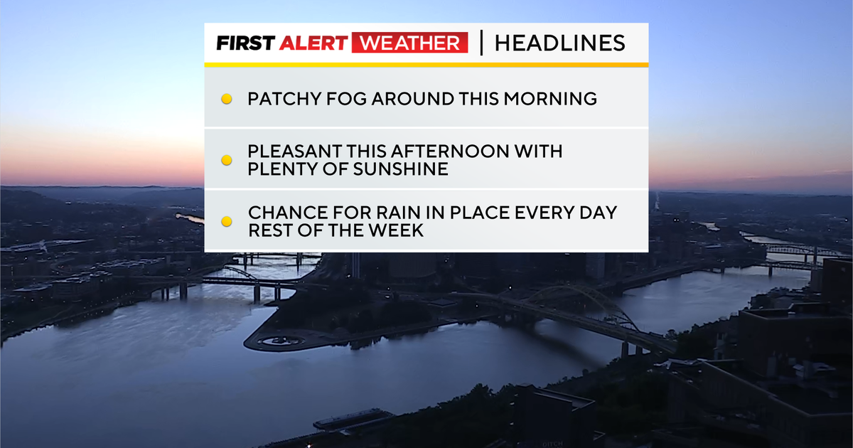 It's going to be a dry day for the Pittsburgh area before rain chances move back into the forecast