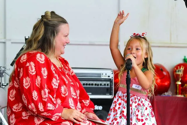 <p>Little Miss Tomato runner-up Vivienne Dante, 5, entertains the crowd during her time on stage.</p>
<p>Margaret Roarty | Sunday Dispatch</p>