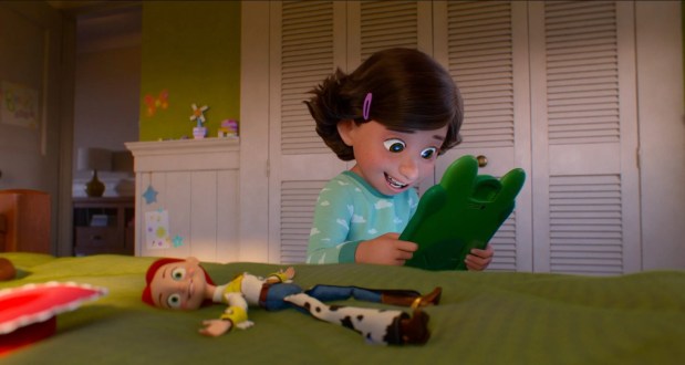 Eight-year-old Bonnie becomes consumed with her cute, kid-friendly electronic tablet named Lilypad in "Toy Story 5," which provides a lesson for parents. (Pixar Animation Studios)
