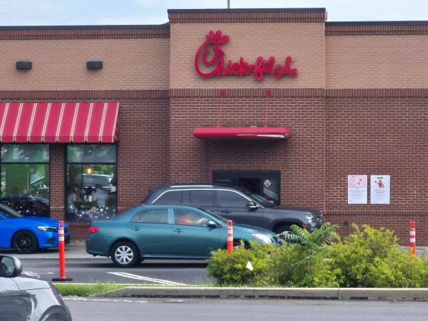 The drive-thru window at the Chick-fil-A at Exeter Commons Shopping Center in Exeter Township on Aug. 7, 2026. (DONNA ROVINS - MEDIANEWS GROUP PHOTO)