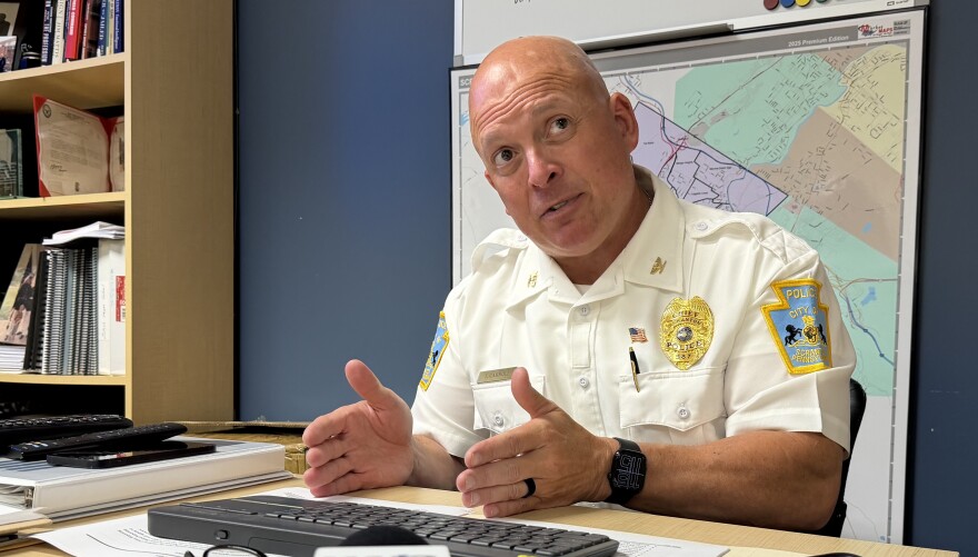 Scranton Police Chief Thomas Carroll speaks about crime trends in the city during an interview July