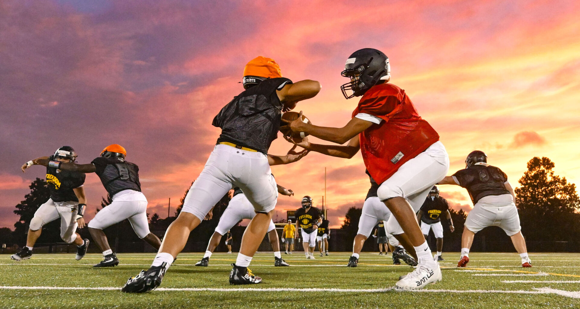 Freedom High School football practice