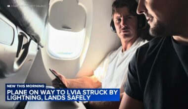 Plane with Party Animals baseball team players lands safely at Lehigh Valley International Airport after being struck by lightning